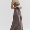 Anabella rookkleurige maxi-jurk met vetersluiting