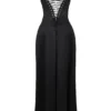 Anabella zwarte maxi-jurk met vetersluiting