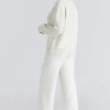 Andie ivoorkleurige merinowol-broek