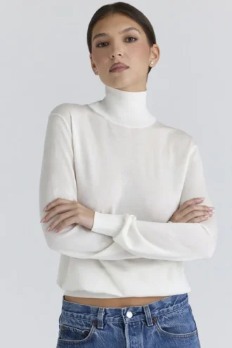 Angel Ivory zijde + wol coltrui
