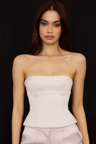 Angelica Crystal Satin Strapless Korsett