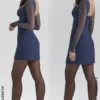 Angelie Midnight stretch crêpe mini-jurk met diep decolleté