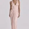 Angeline Blush satijnen corset maxi-jurk – Limited Edition