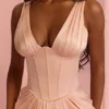 Angeline Blush satijnen corset maxi-jurk – Limited Edition