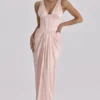 Angeline Blush satijnen corset maxi-jurk – Limited Edition