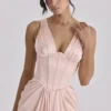 Angeline Blush satijnen corset maxi-jurk – Limited Edition