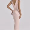 Angeline Blush satijnen corset maxi-jurk – Limited Edition