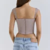 Anja Mocha Georgette korsetten met kapmouwtjes