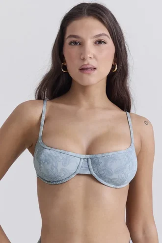 Antibes Blue Paisley beugelbikini-top