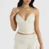 Antonella Off White veganistisch leren Korsetten