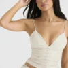 Antonella Off White veganistisch leren Korsetten