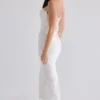 Antonie witte katoenen midi-rok met broderie anglaise