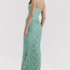 Antonina Jade kanten korset maxi-jurk