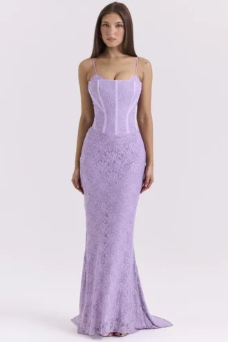 Antonina Orchid Lace Korsetten Maxi Jurk