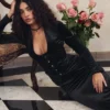 Arabella zwarte fluwelen korsetjurk