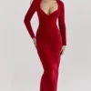 Aria Scarlet Chenille Sweetheart-jurk