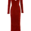 Aria Scarlet Chenille Sweetheart-jurk