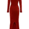 Aria Scarlet Chenille Sweetheart-jurk