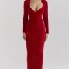 Aria Scarlet Chenille Sweetheart-jurk