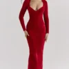 Aria Scarlet Chenille Sweetheart-jurk