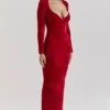 Aria Scarlet Chenille Sweetheart-jurk