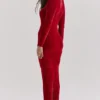 Aria Scarlet Chenille Sweetheart-jurk