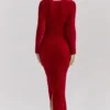 Aria Scarlet Chenille Sweetheart-jurk
