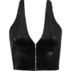 Ariadne Zwarte latex haltertop