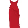 Ariela Cherry Maxi-jurk met ruches