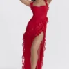 Ariela Cherry Maxi-jurk met ruches