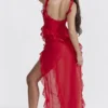 Ariela Cherry Maxi-jurk met ruches