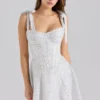 Ariella mini-jurk van chiffon met stippenprint