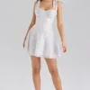Ariella mini-jurk van chiffon met stippenprint