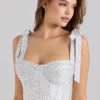 Ariella mini-jurk van chiffon met stippenprint