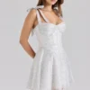 Ariella mini-jurk van chiffon met stippenprint