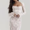 Artemis Vintage crèmekleurige kanten maxi-jurk