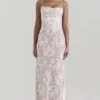Artemis Vintage crèmekleurige kanten maxi-jurk