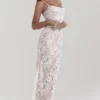 Artemis Vintage crèmekleurige kanten maxi-jurk