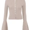 Aster Biscuit wollen kasjmier vest met lange mouwen
