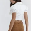 Augusta witte top met plooitjes