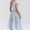 Austen Bluebell midi-jurk met bloemenkant