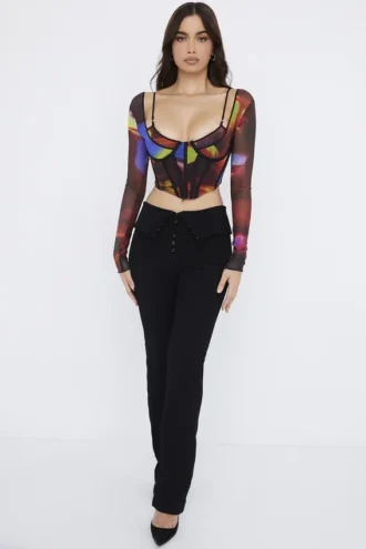Ava zwarte broek met vouw aan de voorkant