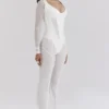 Avalon witte mesh broek met hoge taille