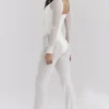 Avalon witte mesh broek met hoge taille