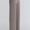 Avery Taupe wollen broek met wijde pijpen