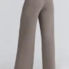 Avery Taupe wollen broek met wijde pijpen