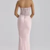 Ayana Roze Kanten + Satijnen Maxi-Korsetten-Jurk