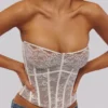 Ayana witte korsetten-top met baleinen