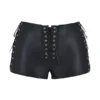 Azora zwarte veganistische leren micro-minishort