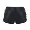 Azora zwarte veganistische leren micro-minishort